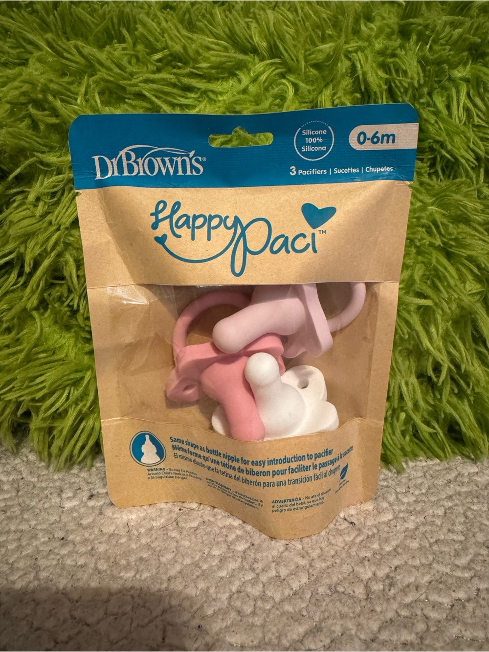 Dr. Brown's Happy Paci Baby Pacifiers - Pink & White (0-6m) B14
